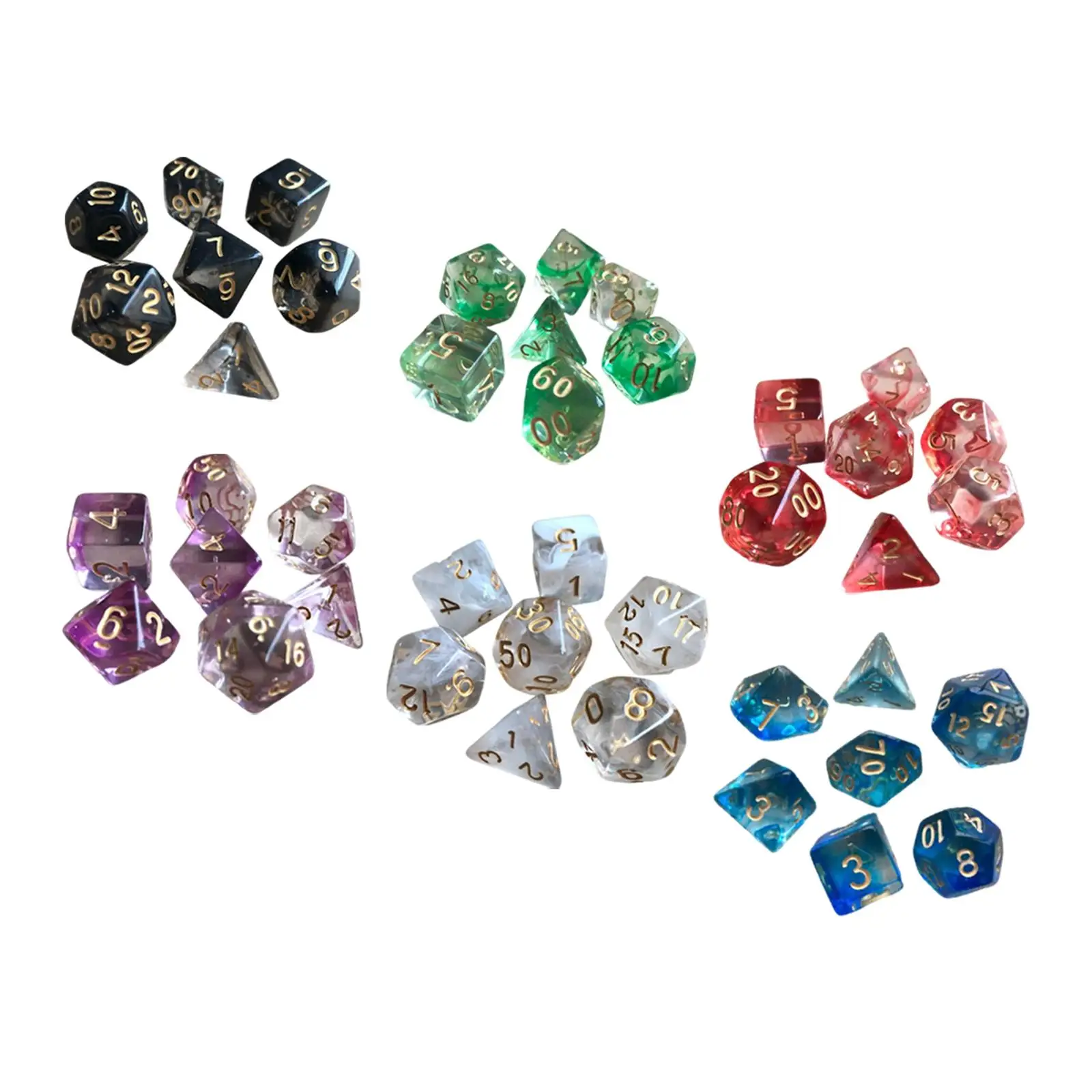 

7Pcs Polyhedral D8 D10 D12 D20 Play Entertainment Toys Family Table Game