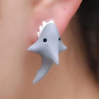 small animal dinosaur earrings korean earrings shark metal cute mini animal accessories