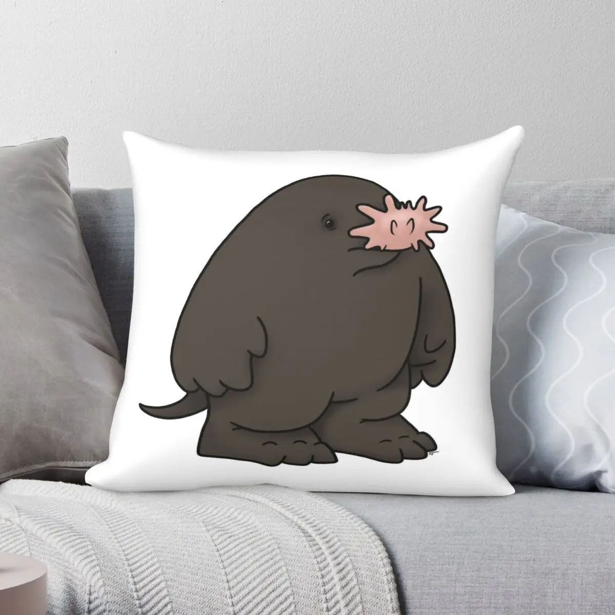 

Star Nosed Mole Square Pillowcase Polyester Linen Velvet Creative Zip Decor Pillow Case Sofa Seater Cushion Cover