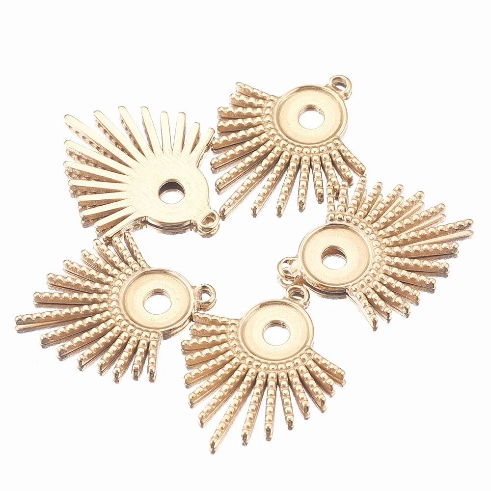 

5pcs 20*25mm Stainless Steel Astral Charms Blank Cabochon Base Cameo Setting Pendants for DIY Earrings Jewelry Making Supplies