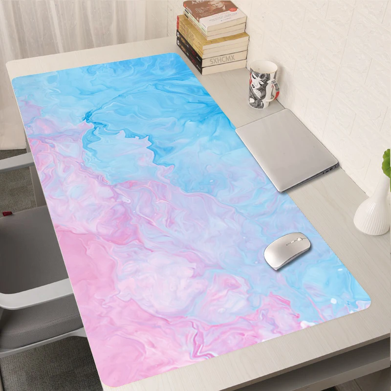 Фото Розовый большой игровой коврик для мыши XXL Blue Strata Liquid Deskmat Нескользящий резиновый игровой коврик для мыши Коврики для компьютерной клавиатуры Gamer Mausepad №1