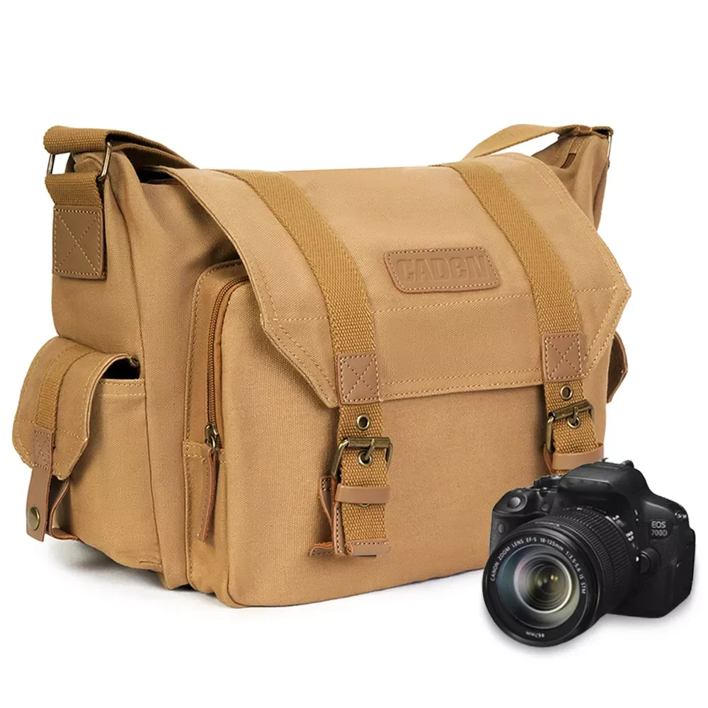 

Case Light Vintage Shoulder Messenger Camera Bag Canvas Sling Backpack Water Resistant Photography Crossbody Travel Bag