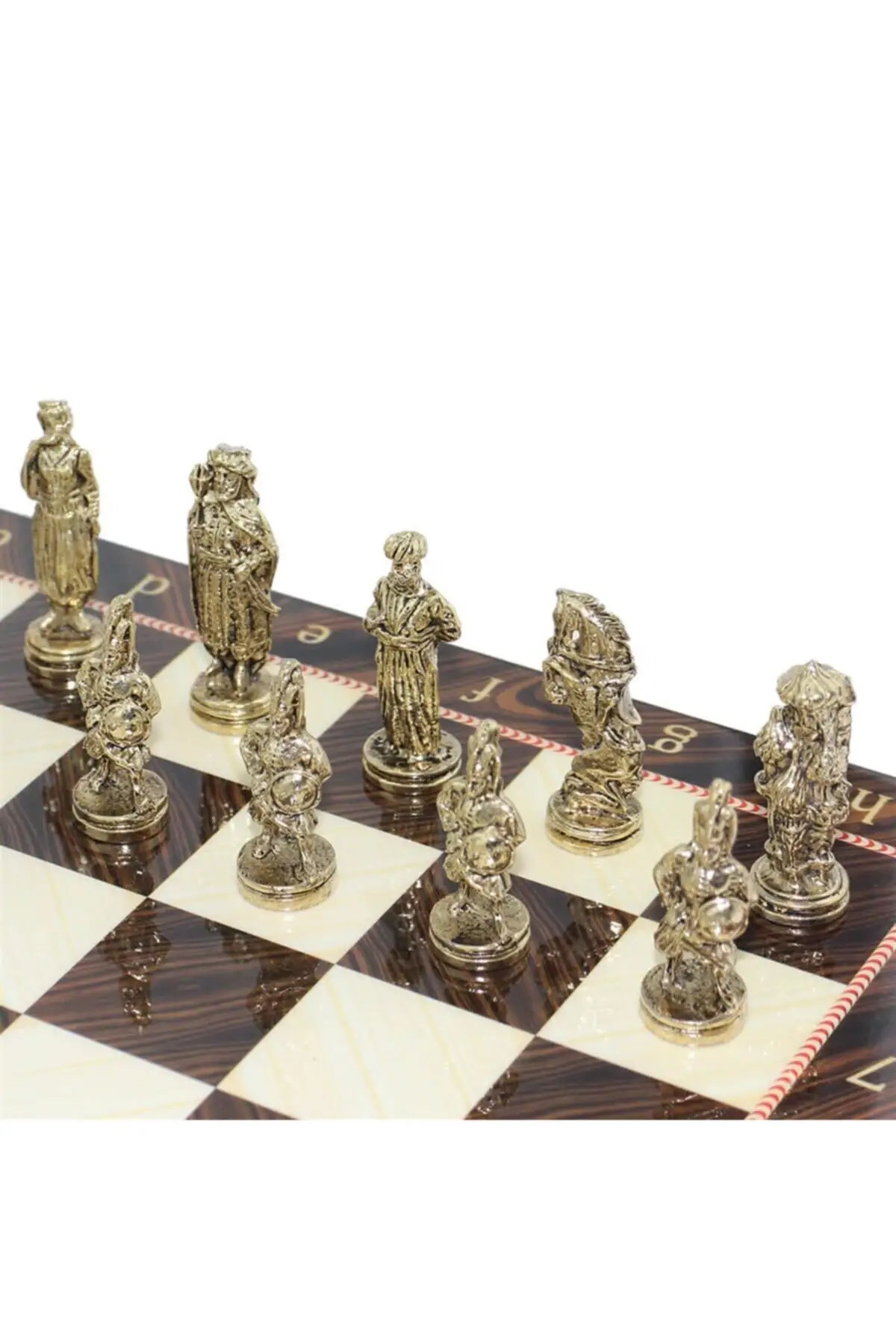 Малый размер металл оттоманские византийские шахматы и ореховый узор маленькая