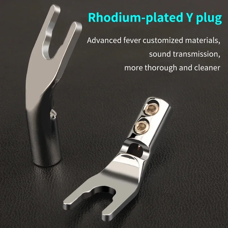 4 шт. U-образный разъем красная медь родиевое покрытие/позолоченный Y-образный Hi-Fi