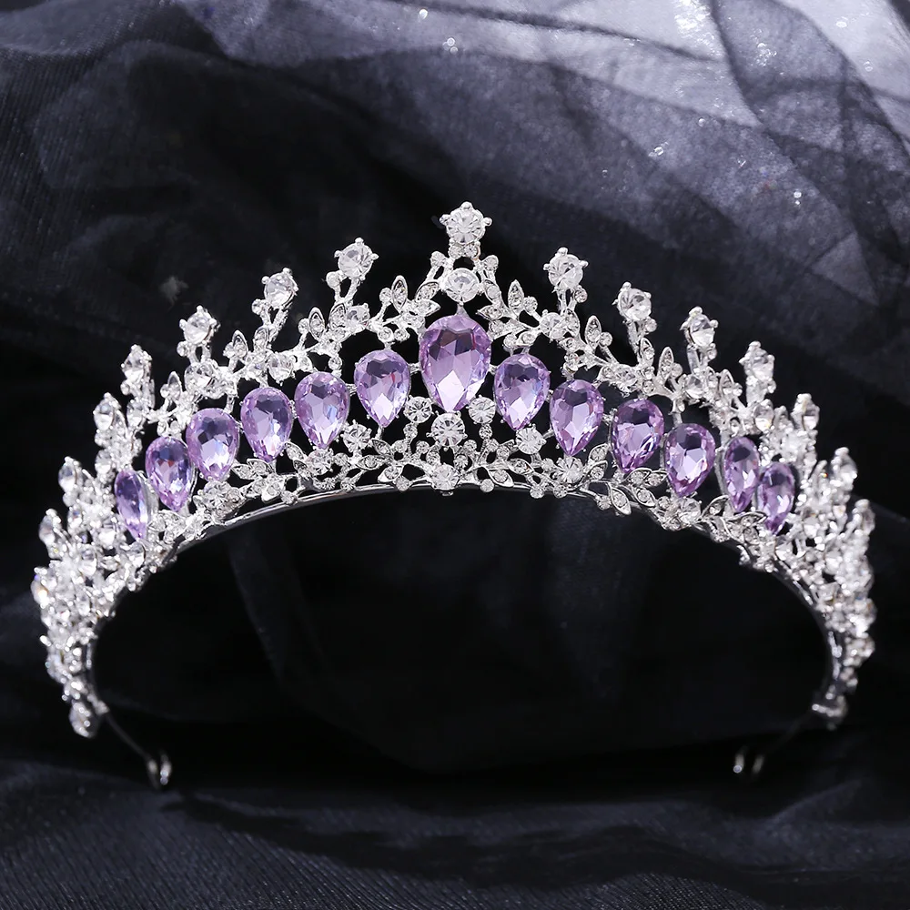 

Bridal Crown Headwear Wedding Birthday Crown Headdress Red Rhinestones Retro Hair Accessories for Female good-looking XRQ88