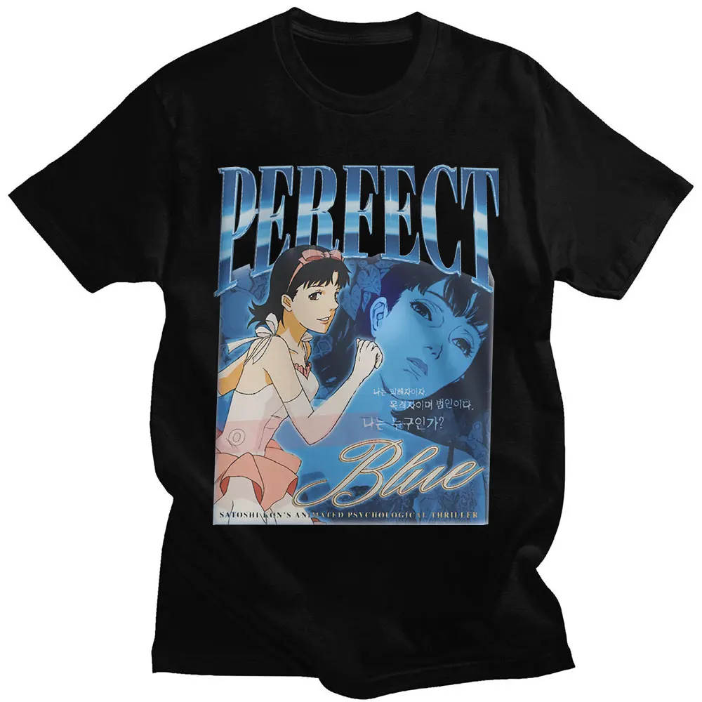 

Japanese Anime Perfect Blue Graphic Girl T-Shirt Men's Casual T-shirt Short Sleeve T-shirts Cotton Gothic Clothes Tees Unisex