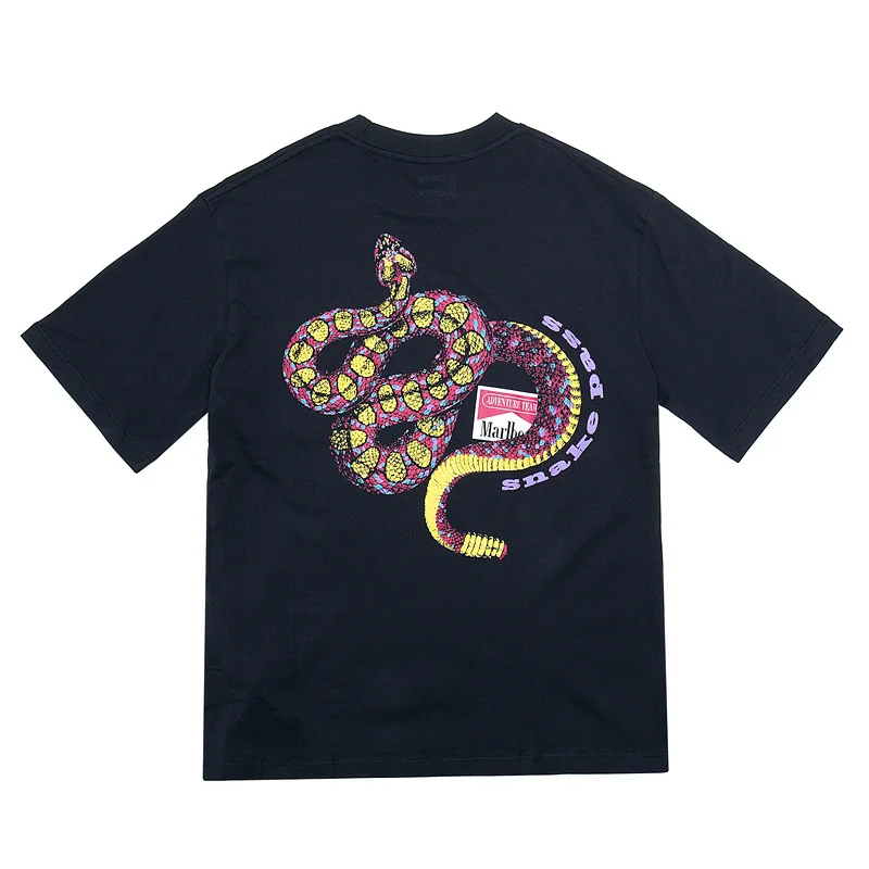 

Fashion Kanye ASAP Rocky Vintage Snake Printing BACK Men Oversized High Street T Shirt T-shirt tee Top
