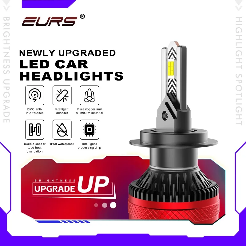 

EURS 2PCS X55 130W 12000LM H4 H7 LED Car Headlight Super Bright High Power H1 H4 H11 H7 H8 9006 9005 9012 Motorcycle Headlamp