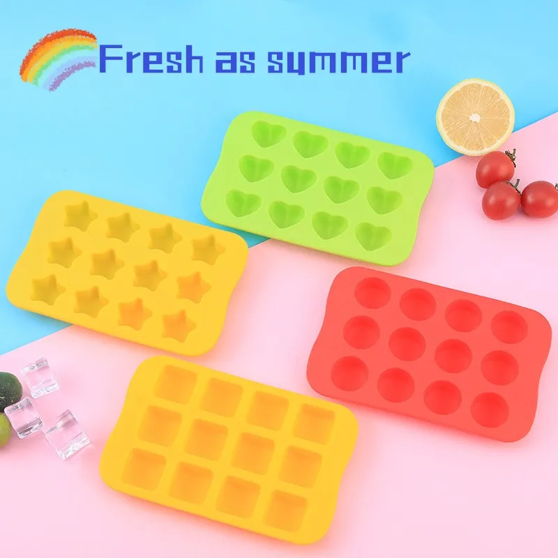 

12 Grids Silicone Chocolate Mold Creative Ice Grid Cake Jelly Mold Reusable Soft Baking Mold Ice Tray Household Kitchen Gadgets