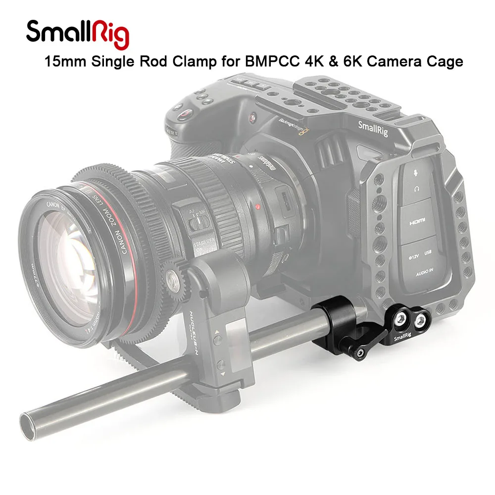 

SmallRig 15mm Single Rod Clamp for Blackmagic Design Pocket Cinema Camera BMPCC 4K Cage SmallRig cage 2203/2254/2255 - 2279