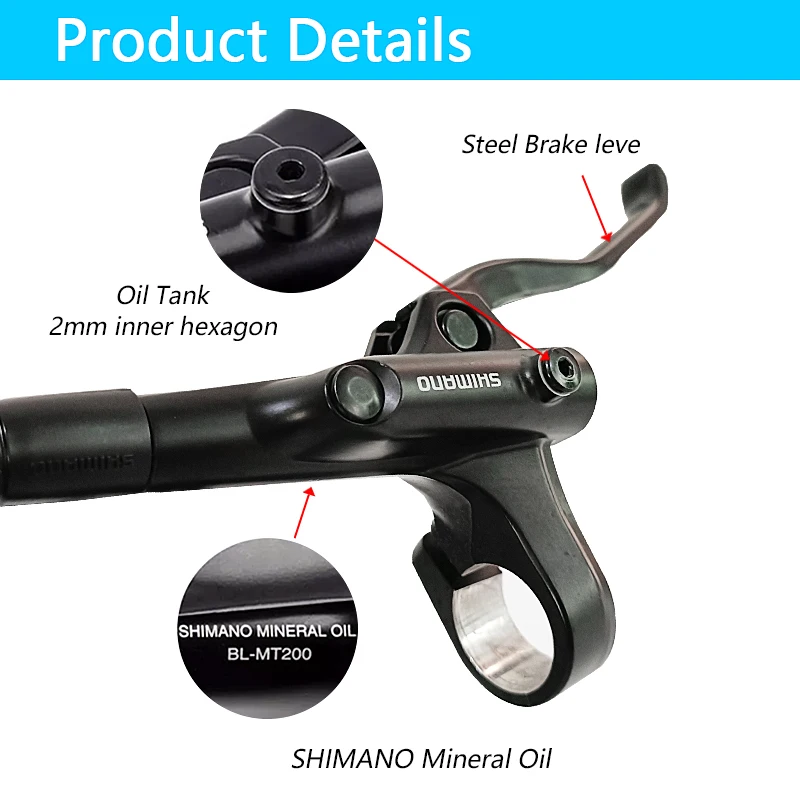 Shimano MT200 MT201 M315 MTB Mountain Bike Hydraulic Disc Brake MT200 Brakes 2 Piston 3 Finger Steel Lever BL-MT200