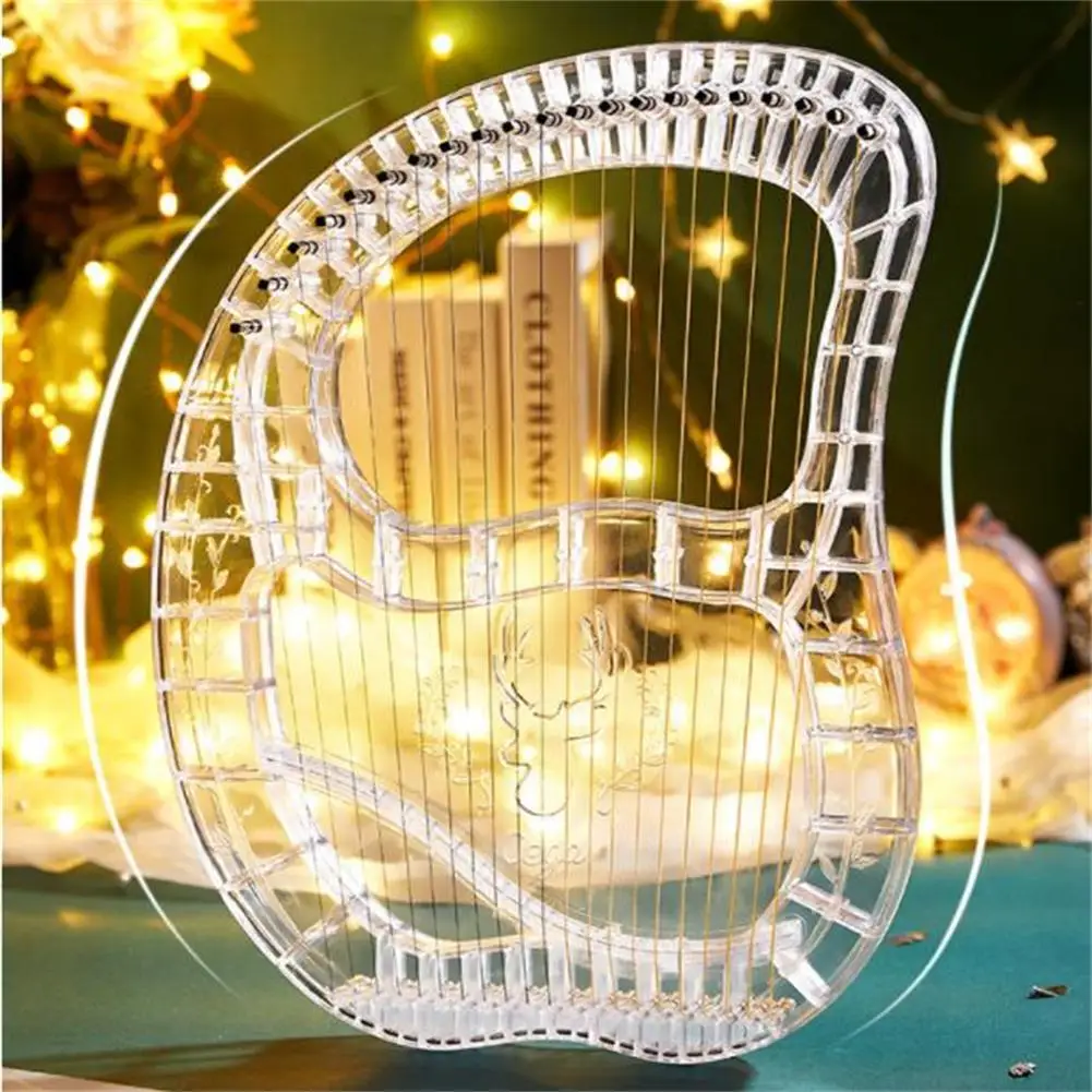 

21 Strings Harp High-end Rust-proof Piano Body Transparent Lyre Piano Harp Musical Beginner Instrument With Matching Gifts New