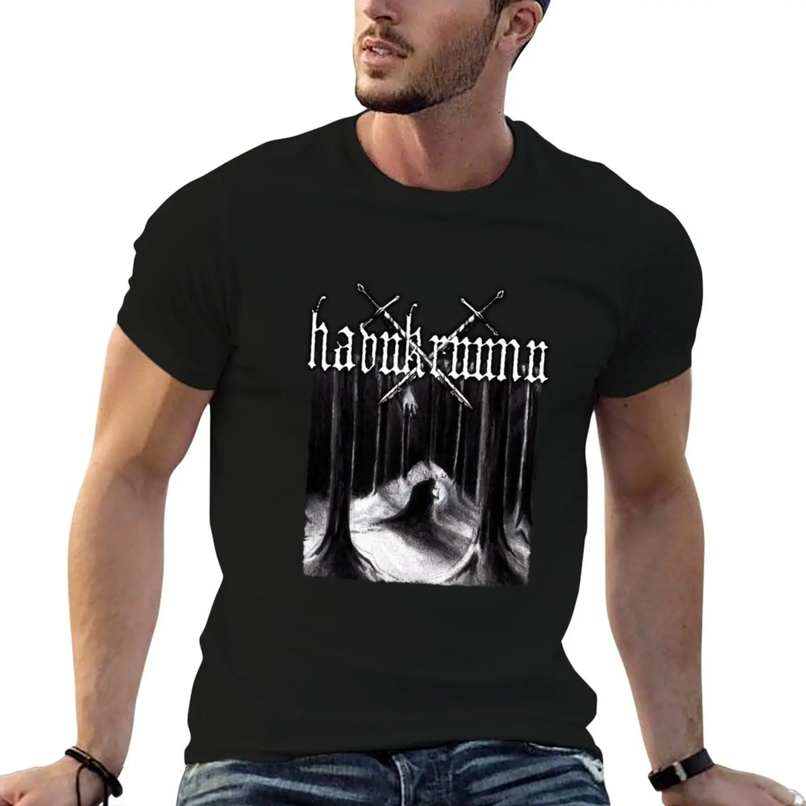 Фото Футболка Havukruunu Havulinnaan, хлопковые футболки для мужчин, 100% хлопок, высококачественные футболки с принтом для мужчин, футболка №1