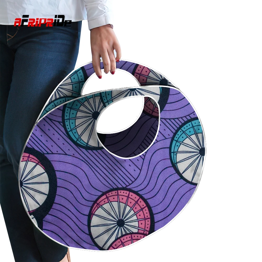 

2021 Africa New Fashion Round Satchel Women African Handmade Canvas Handbag Reusable Shopping Bag WYB525