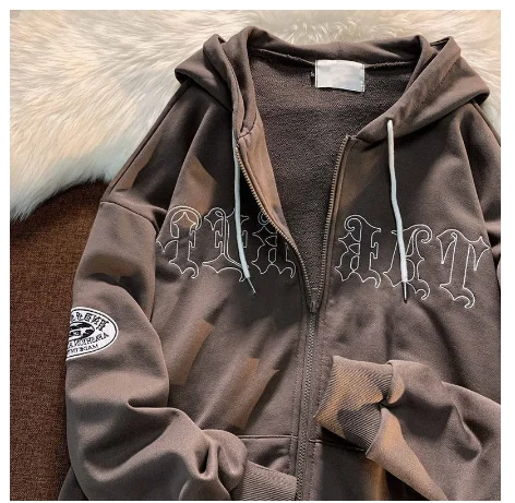 2022 New Lamb wool zip up hoodies women spring couple sweatshirt plus velvet thick lamb jacket style fleece ins |