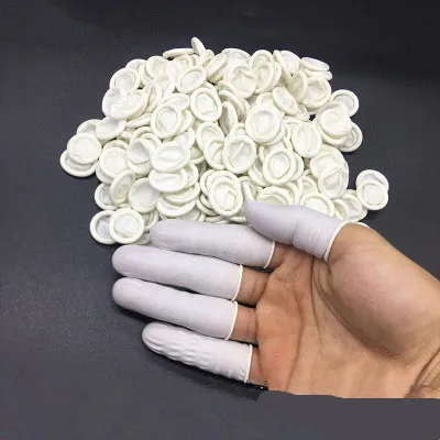 

1000 Pcs Disposable Fingertips Protector Gloves Rubber Non-slip Finger Cover Cots white Durable Tool
