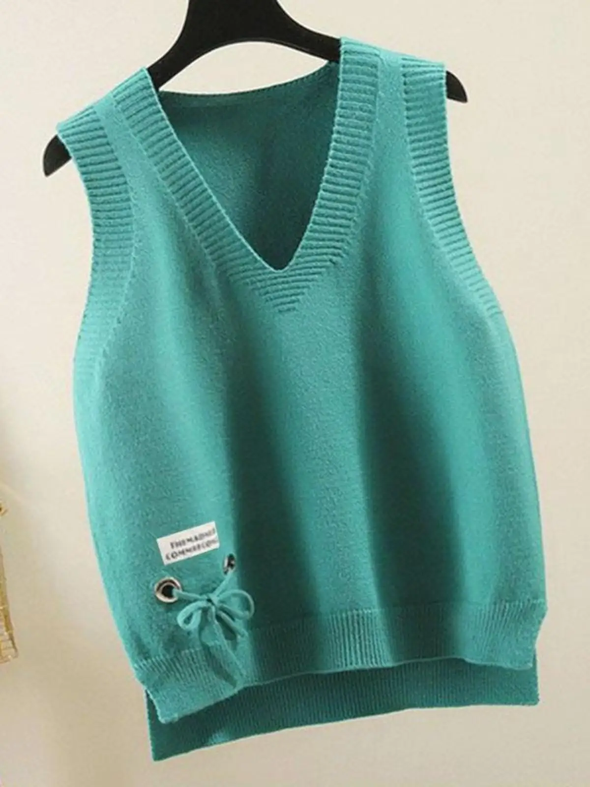 Spring and Autumn Vest Women Short V-neck Knitted Korean Sle Sweater Waistcoat Fashion All-Match Loose Bottoming...