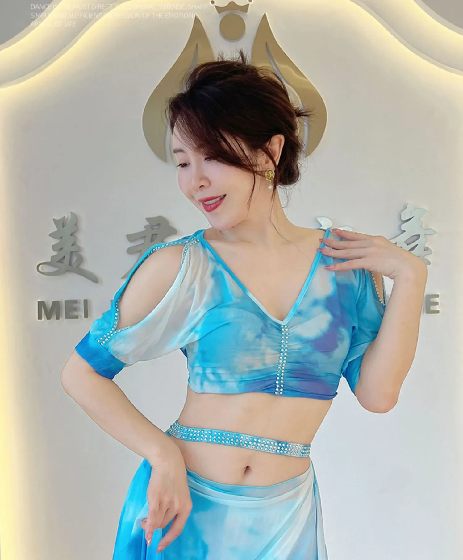 Женский топ сексуальная юбка с разрезом комплект из 2 предметов для танца живота