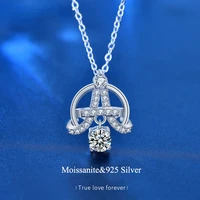 fashion moissanite necklace in sterling silver diamond pendant necklace in white gold womens jewelry