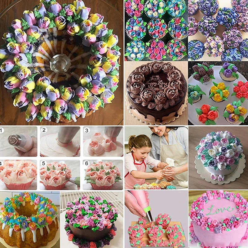 

8/13Pcs/Set Russian Tulip Icing Piping Nozzles Stainless Steel Flower Cream Pastry Tips Nozzles Cake Decorating Tools