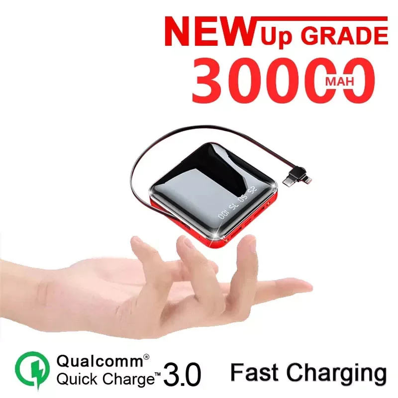 

30000mAh Power Bank Large Capacity LCD Power Bank External Battery USB Type-c Portable Mobile Phone Charger for Android Iphone