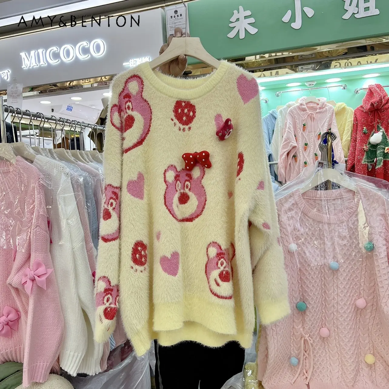 

Модный милый вязаный пуловер, топы для женщин, повседневный свободный свитер средней длины с трехмерным бантом и круглым вырезом для женщин