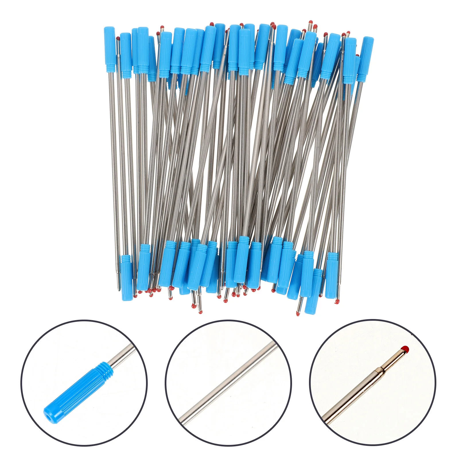 

50 Pcs Ballpoint Pen Refill Students Refills Ink Pens Bulk Gifts Marker Creative Metal Office Blue