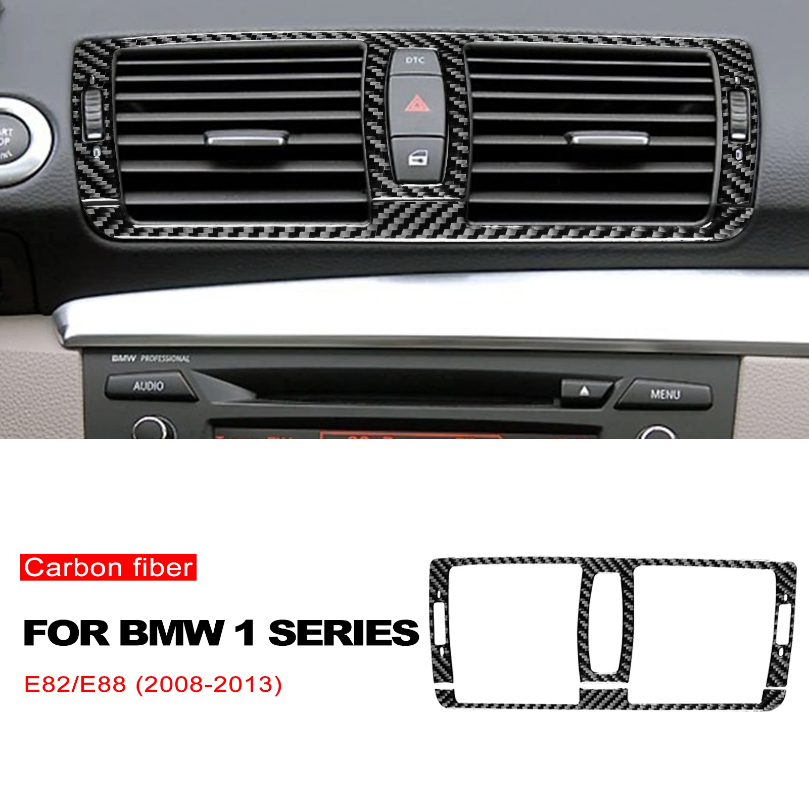 

Car Central Air Outlet Trim Car Styling Decoration Accesorries for BMW 1 Series E81 E82 E87 E88 2008-2013 Carbon Fiber Stickers