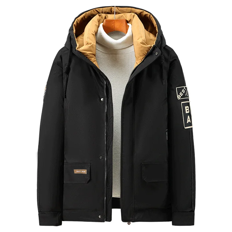 Workwear cotton padded jacket men's hooded coat winter style overcome for men