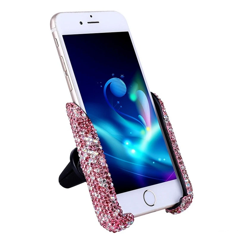 

Bling Car Phone Holder Adjustable Auto Cell Phone Mount Universal Rhinestone Holder Cradle for Dashboard Windshield Air Vent