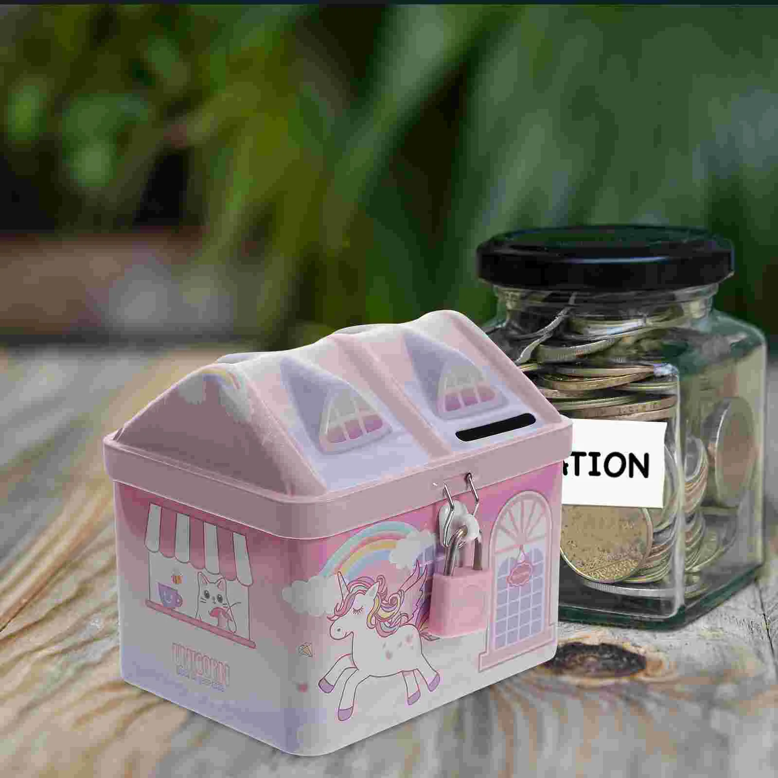 Мультяшная копилка с единорогом детские игрушки металлический дом жесть для