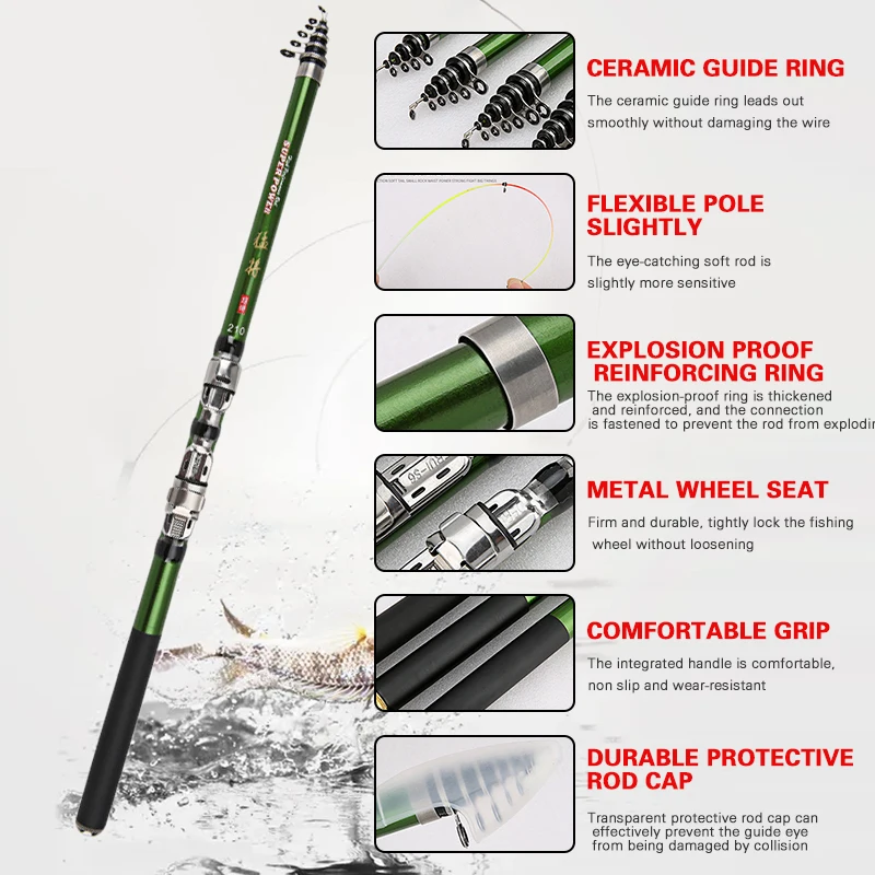 

Телескопическая мини-удочка B2Cshop, портативная легкая рыболовная удочка для озерной, морской рыбалки