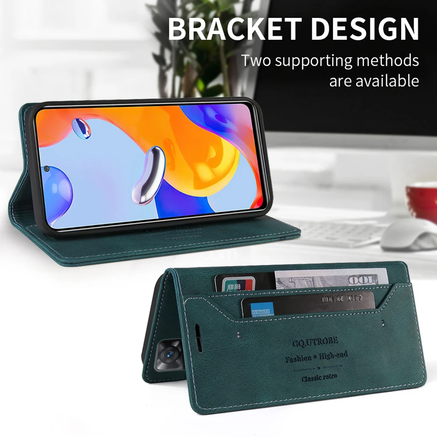 Wallet Leather Case For Xiaomi Redmi Note 11 Pro 10S 10 Pro 9 Pro 8T 10 10C 9 9A 9C 9T Poco X5 Pro X4 GT F4 C40 M5s 11T 12T Pro