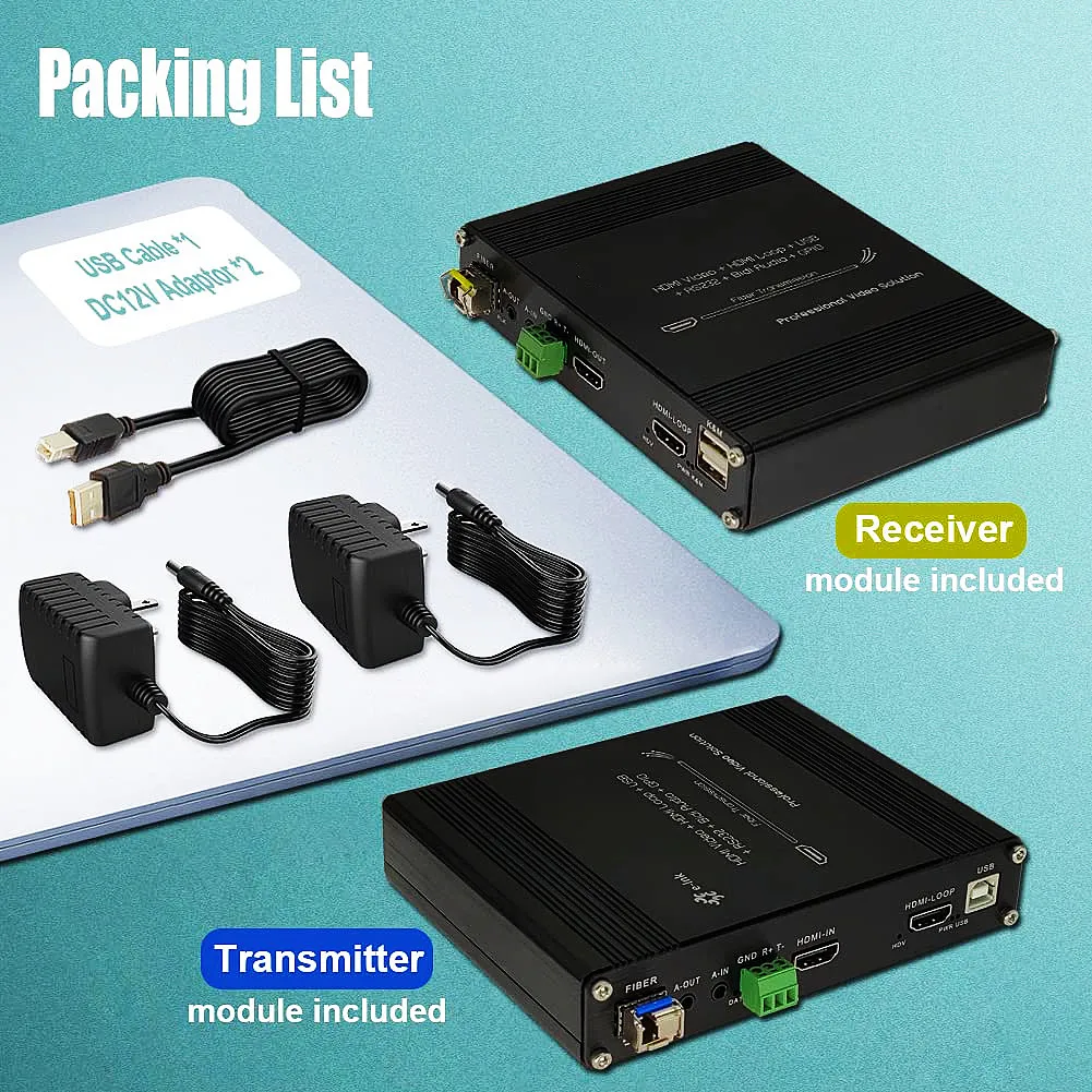 1080P HDMI KVM волоконный удлинитель Многофункциональный видео оптический