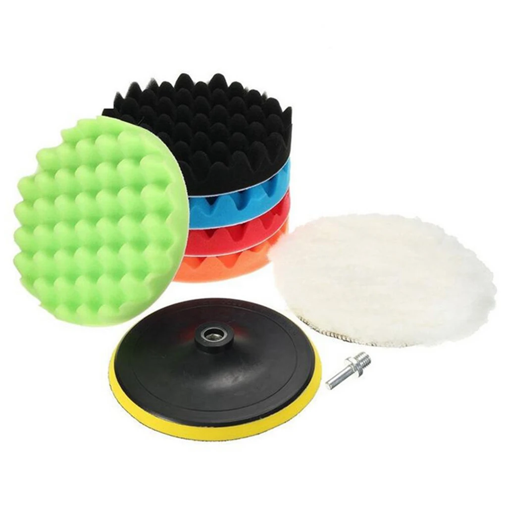 

1/2 Car Buffing Wheel Pads Vehicle Sponge Polisher Kit Automotive Washable Polishing Sanding Waxing Discs Cleaning Tool