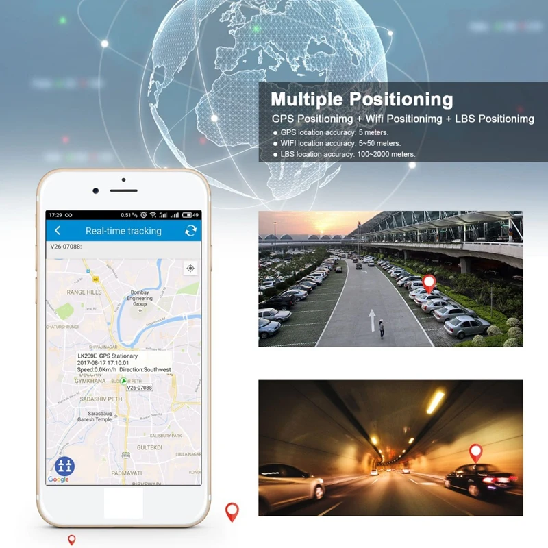 GPS-трекер с вилкой Стандарта ЕС автомобильный GPS-локатор длительным временем