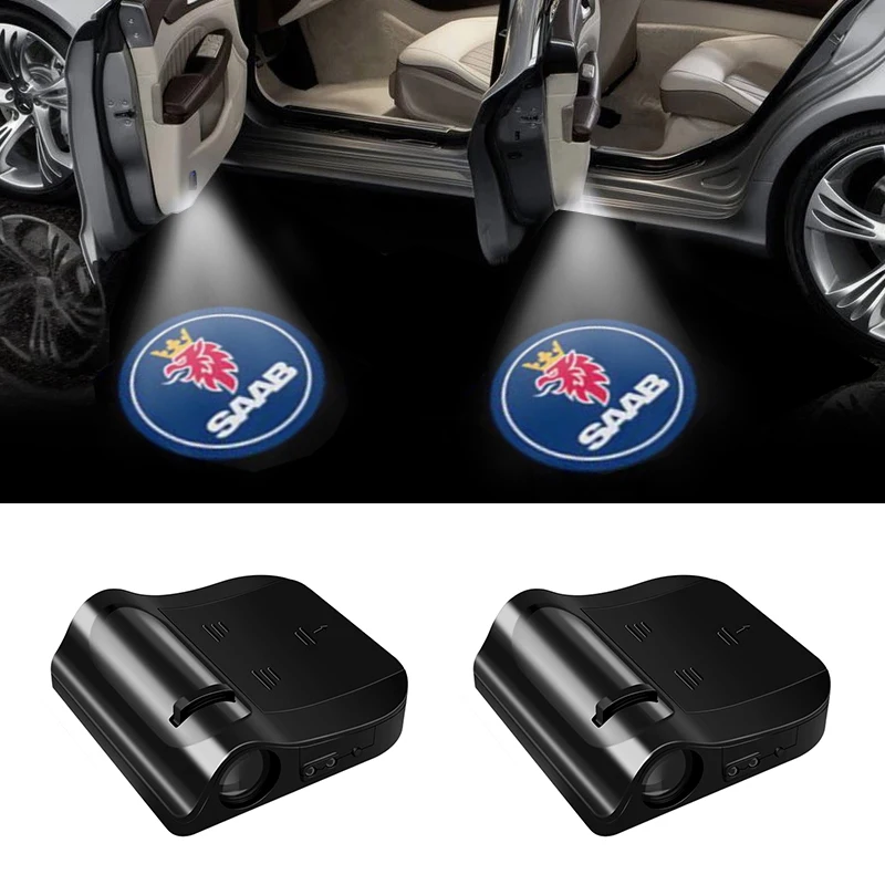 2 шт. светодиодные эмблемы для дверей автомобиля Saab scania 93 9-3 900 9000 | Сигнальные огни