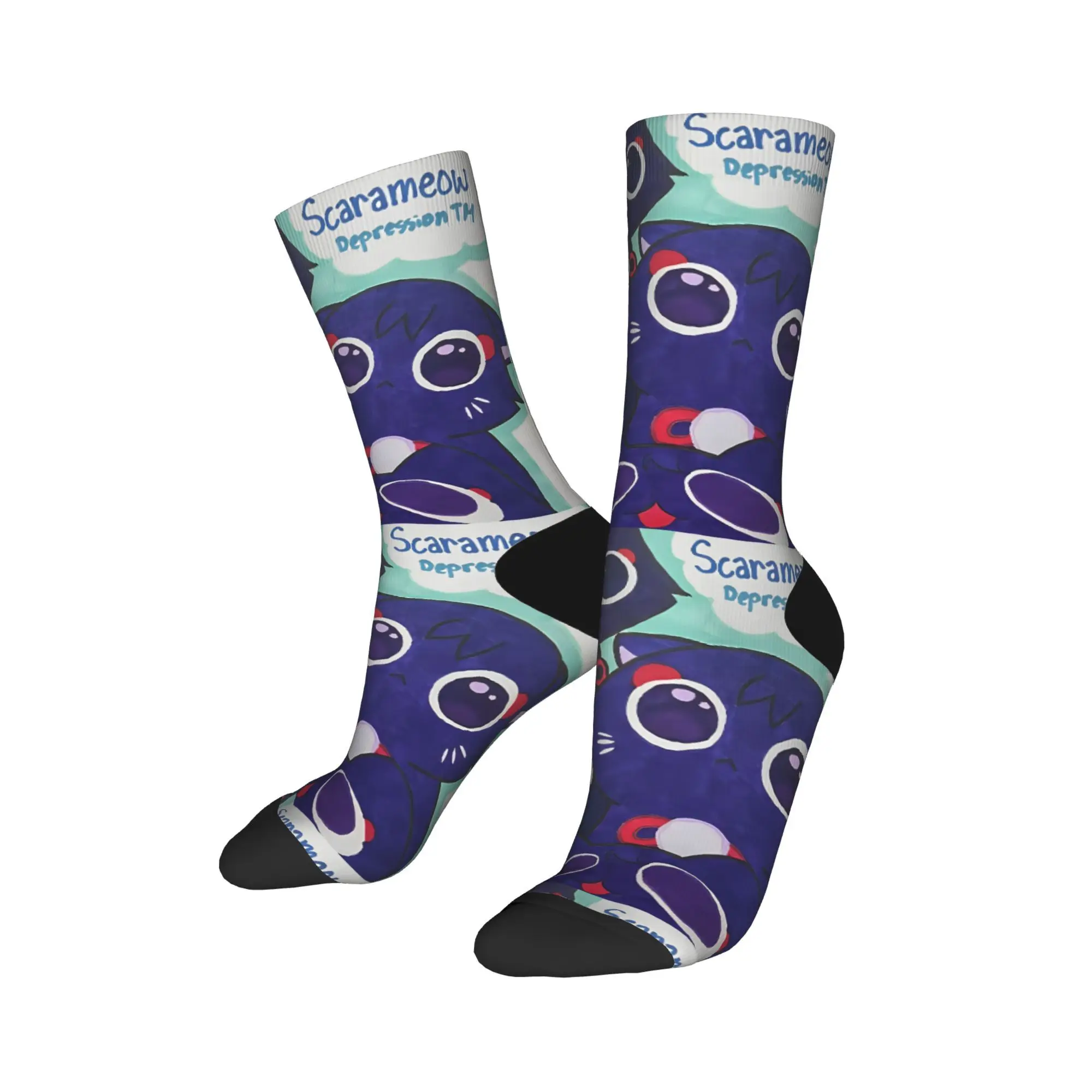 Носки The Three Scarameows Wanderer Cat мужские и женские носки Genshin Impact хип-хоп весенне-осенние