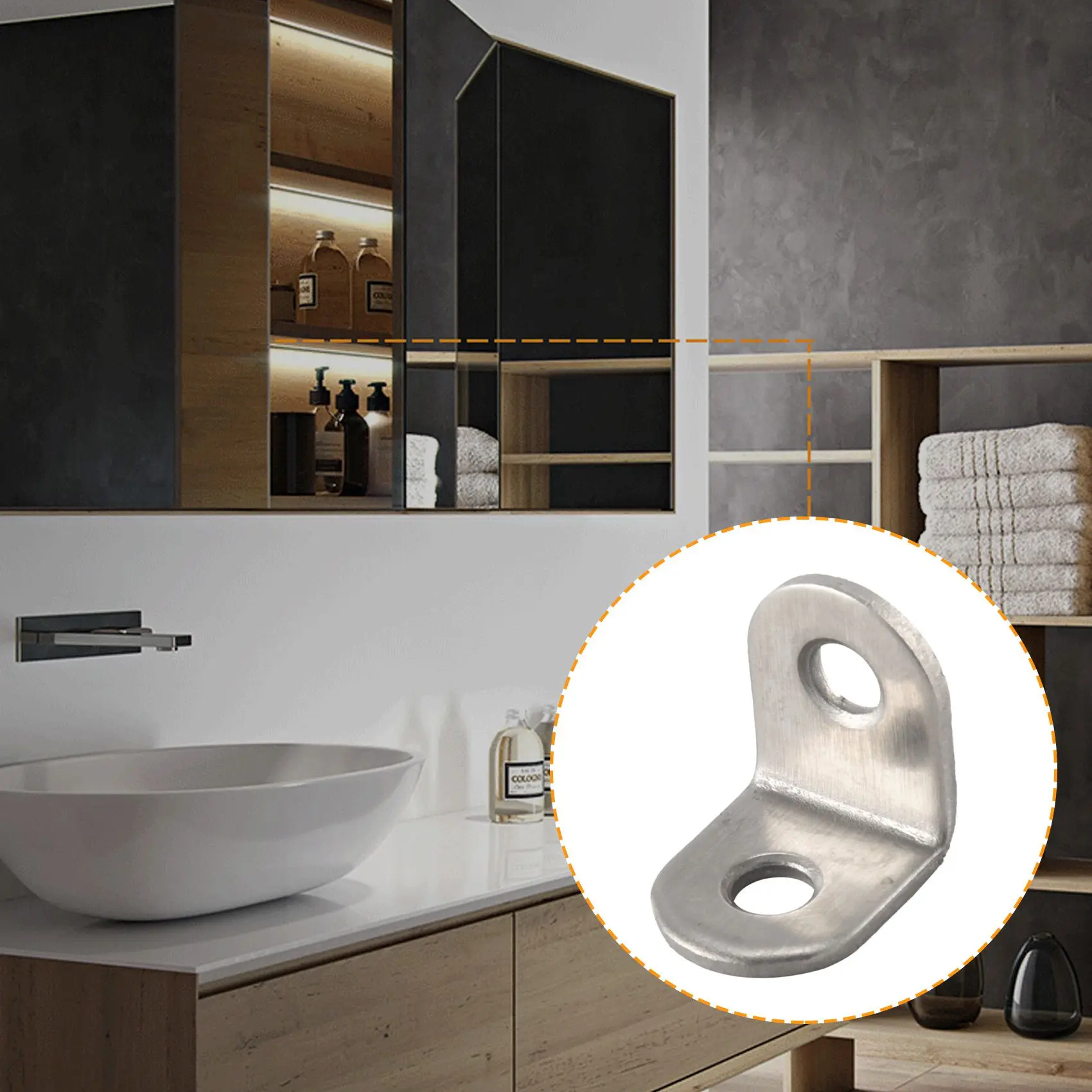 

40PCS L Bracket Corner with 80PCS Screws, Corner Bracket, Angle Bracket Fastener for Wood Furniture Bedframe Cabinet