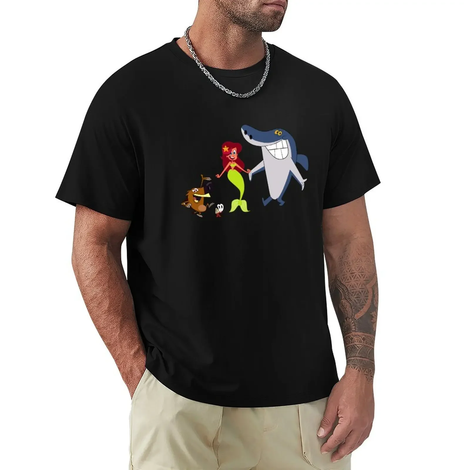 Zig and Sharko знаменитая футболка с героями мультфильмов рубашки рисунком футболки