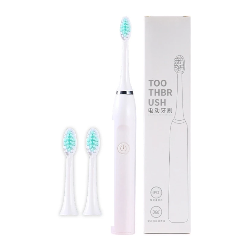 

R9UD Ultrasonic Electric Toothbrush AA Battery Powered Toothbrush with 5 Care Modes with 3 Brushes Replacement Heads Set