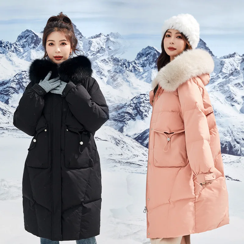 Fat Plus Size Medium Long Cocoon Type Down Jacket for Pregnant Women Extra Large