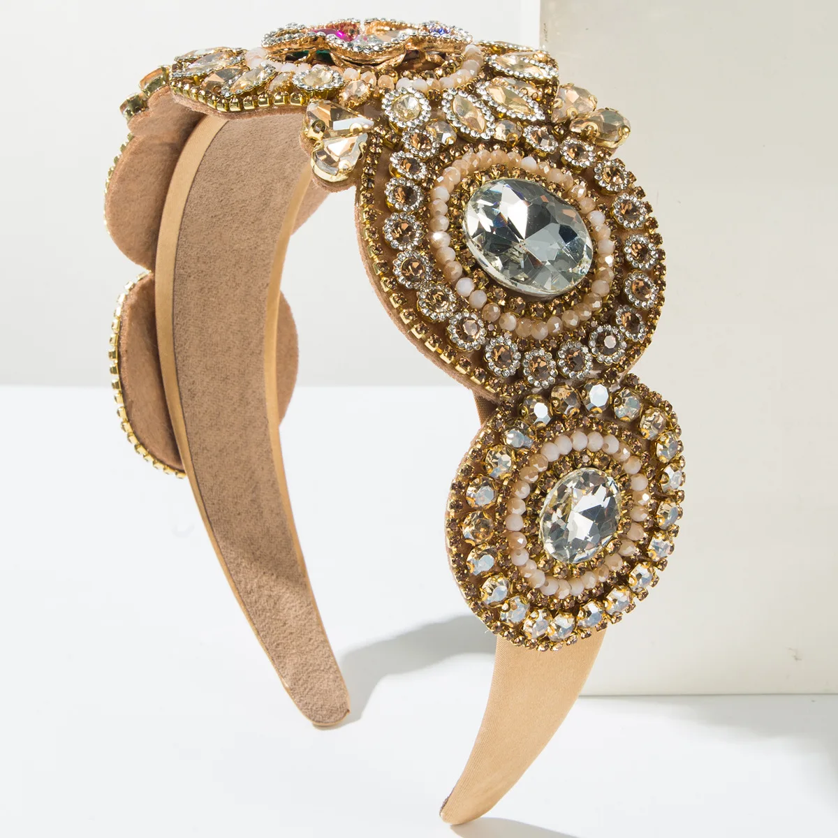 Женская повязка на голову со стразами в стиле барокко