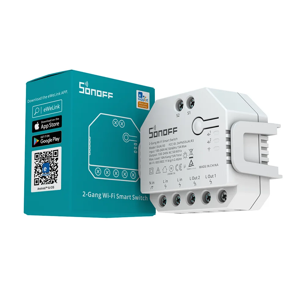 

SONOFF DUAL R3 2-бандовый двойной релейный модуль DIY MiNi Smart Switch Измерение мощности двустороннее управление через eWeLink Alexa Google Home