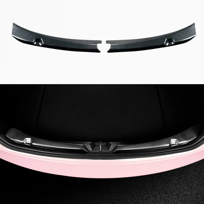 

For Tesla model3 rear guard plate trunk guard plate tail box threshold strip trim modification accessories easy installation