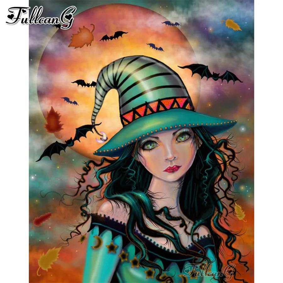 

cartoon wizard diamond painting cross stitch 5d diy full drill rhinestone embroidery girl elf mosaic picture home decor JX3470