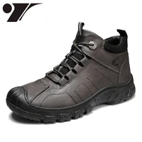 high top outdoor climbing boots mens autumn and winter new fashion mens shoes leather platform non slip men fashion sneakers