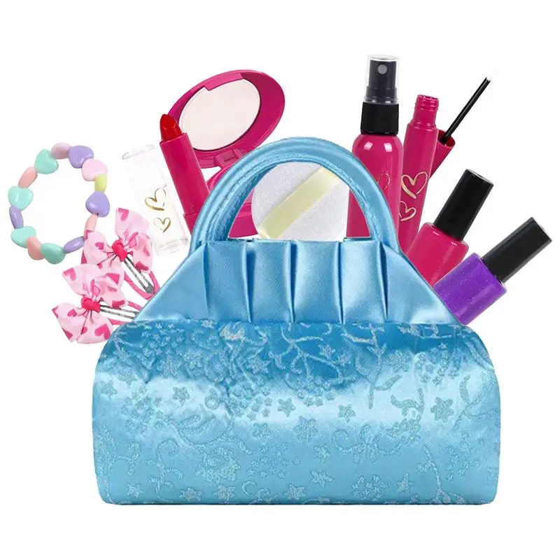 

Doll Makeup Set Toys Pretend Makeup Play Kit With Cosmetic Bag Safe And Harmless Girls Playhouse Toys Birthday Gifts