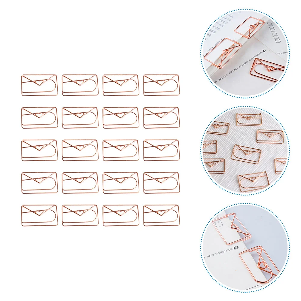 

20Pcs Decorative Paper Clips Delicate Envelope Paperclips Adorable Planner Clips
