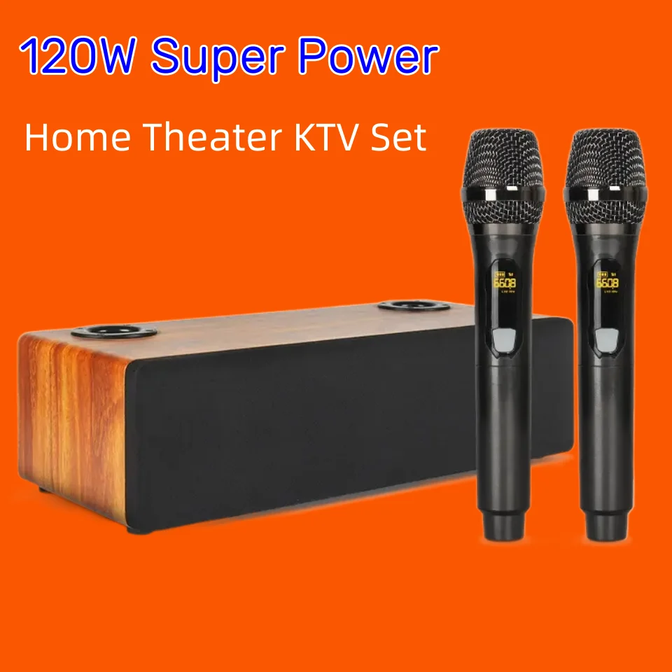 

120W Super Power Bluetooth Speakers Home Theater KTV Set With Wireless Mic For The Computer Spesker Mobile Phone Karaoke Boombox
